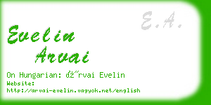 evelin arvai business card